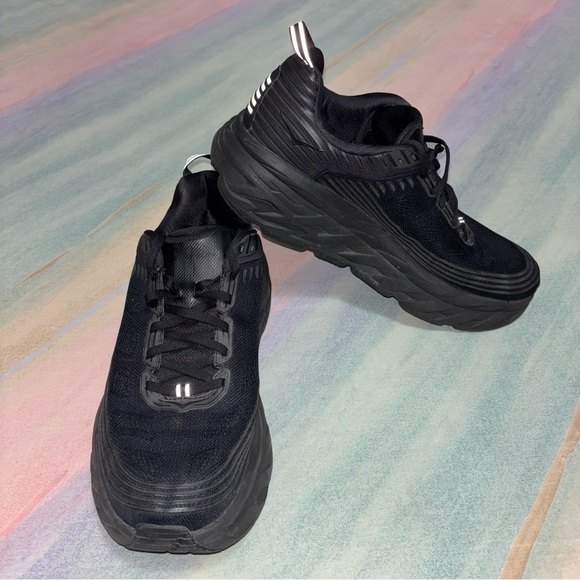 Hoka Bondi 6 Wide black running shoes athletic women’s size 11 D - Picture 4 of 7